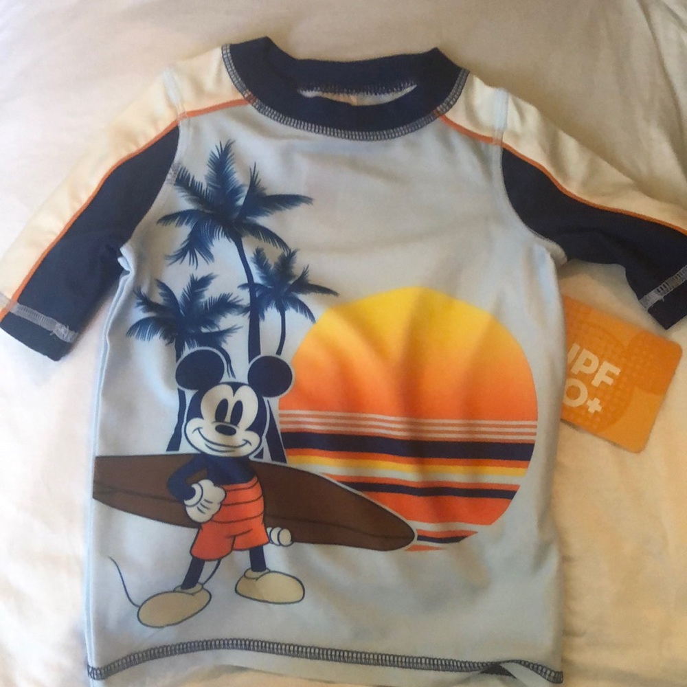 NWT Mickey Mouse Rash Guard UPF 50+
